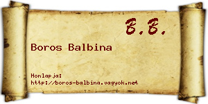 Boros Balbina névjegykártya